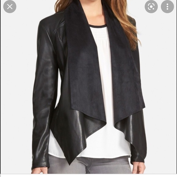 Kut from the Kloth Jackets & Blazers - Black faux leather drape jacket.  Size XL